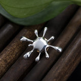 925 Sterling Silver Splash Flow Brooch for Women Dress Accessories