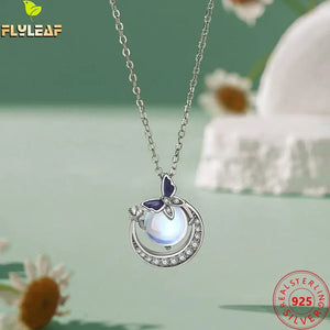 925 Silver Jewelry Moonstone Pendant Necklace Women