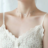 925 Silver Strawberry Crystal Choker Necklace for Women