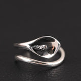 Vintage Calla Lily Flower Open Bracelet 925 Sterling Silver