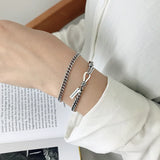 925 Sterling Silver Vintage Tag Bracelets for Women