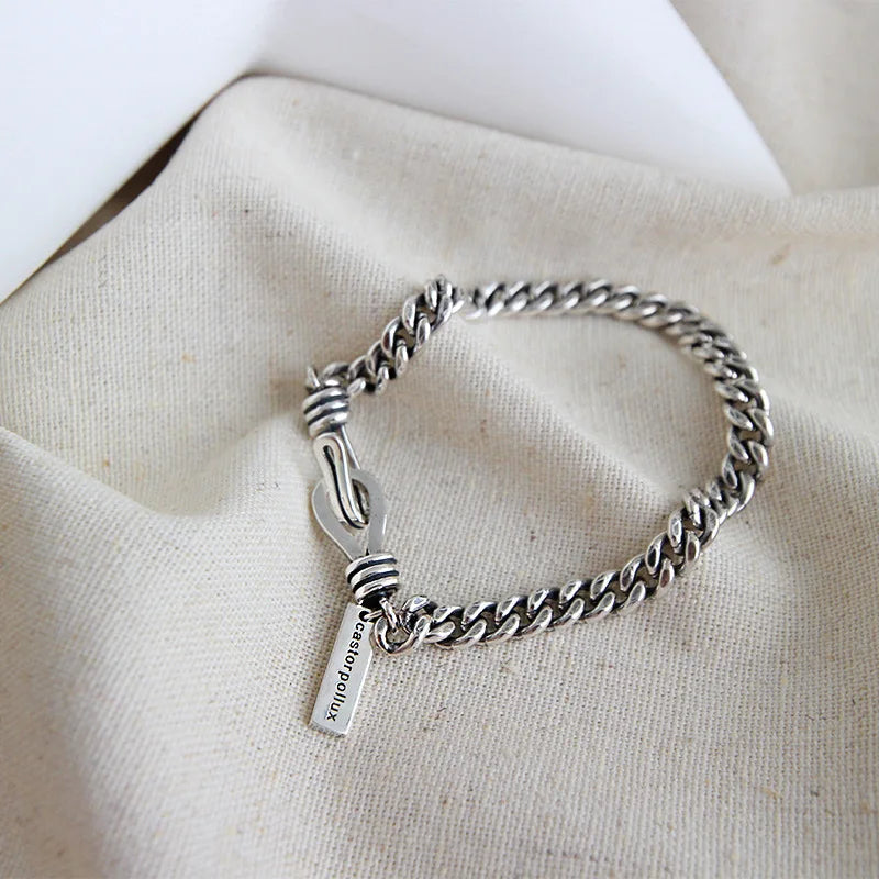925 Sterling Silver Vintage Tag Bracelets for Women