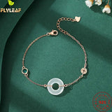925 Silver Agate Circle Bracelet Rose Plating