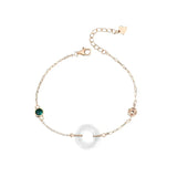 925 Silver Agate Circle Bracelet Rose Plating