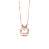925 Silver Zircon Bowknot Pendant Necklace 14k Plating Femme Accessories