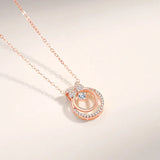 925 Silver Zircon Bowknot Pendant Necklace 14k Plating Femme Accessories