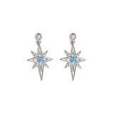 925 Silver Zircon Eight-pointed Star Stud Earrings Rose Plating