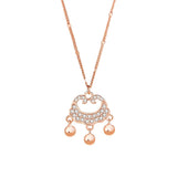 925 Silver Zircon Lock Pendant Necklace Women Rose Femme