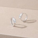 925 Silver Zircon Knot Hoop Earrings Platinum Plated