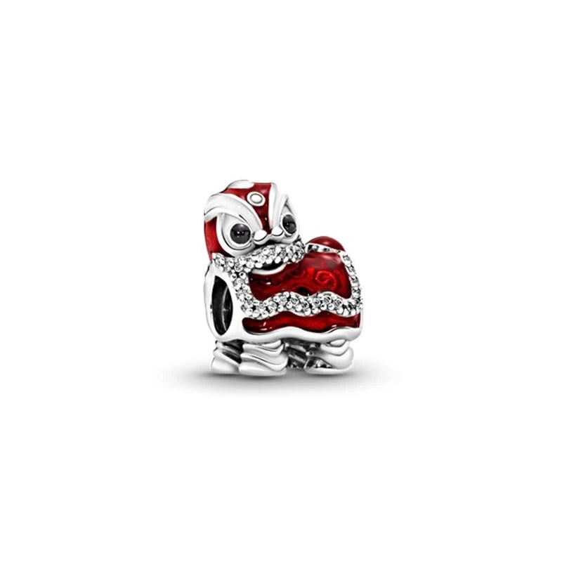 925 Sterling Silver Lantern Charms Heart Beads Bracelet Fish Pendants