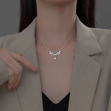 925 Sterling Silver Leaf Teardrop Pendant Necklace Dainty Necklaces