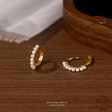 925 Silver Shell Pearl Stud Earrings Gift for Mum Daughter