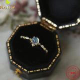 925 Silver Moonstone Ring Women 20k Plating Ins Jewelry