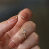 925 Silver Moonstone Ring Women 20k Plating Ins Jewelry