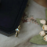 925 Silver Moonstone Ring Women 20k Plating Ins Jewelry