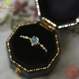 925 Silver Moonstone Ring Women 20k Plating Ins Jewelry