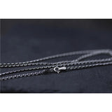 925 Silver Link Chain Necklace 2mm Retro Thai Silver Cross Chain