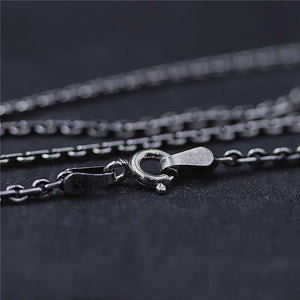 925 Silver Link Chain Necklace 2mm Retro Thai Silver Cross Chain