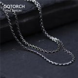 925 Silver Link Chain Necklace 2mm Retro Thai Silver Cross Chain