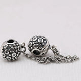 925 Sterling Silver CZ Safety Chain Beads for Charm Bracelets