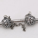 925 Sterling Silver CZ Safety Chain Beads for Charm Bracelets
