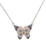925 Silver Zircon Butterfly Pendant Necklace
