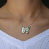 925 Silver Zircon Butterfly Pendant Necklace