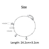 925 Sterling Silver Heart Ankle Bracelet Ball Beads Anklet Foot Chain for Women