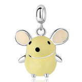 925 Sterling Silver Mouse Bead Rat Pendant Charm for Bracelets - Gift Jewelry