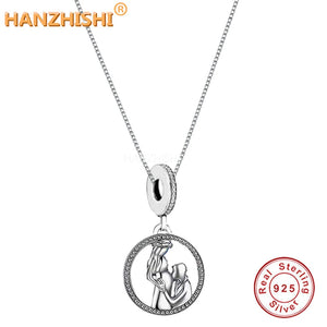 925 Silver Loving Couple Pendant Necklace Wedding Anniversary