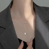 925 Silver Lucky Bean Pendant Choker Lariat Necklace Tassel Sweater