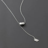 925 Silver Lucky Bean Pendant Choker Lariat Necklace Tassel Sweater
