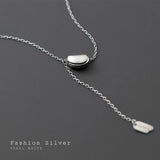 925 Silver Lucky Bean Pendant Choker Lariat Necklace Tassel Sweater