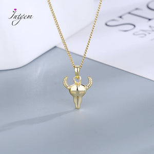 925 Silver Lucky Cow Pendant Necklace For Lover High Bull Jewelry