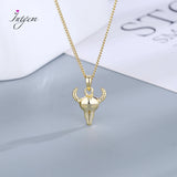 925 Silver Lucky Cow Pendant Necklace For Lover High Bull Jewelry