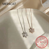 925 Silver Snowflake Pendant Necklace for Women Christmas YGN51