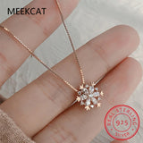 925 Silver Snowflake Pendant Necklace for Women Christmas YGN51