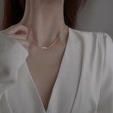 925 Silver Zircon Geometric Necklace for Women