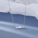 925 Silver Zircon Geometric Necklace for Women
