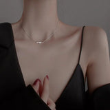 925 Silver Zircon Geometric Necklace for Women