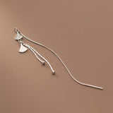 925 Sterling Silver Zircon Drop Earrings Tassel Jewelry