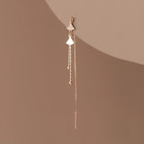 925 Sterling Silver Zircon Drop Earrings Tassel Jewelry