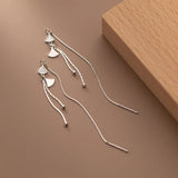 925 Sterling Silver Zircon Drop Earrings Tassel Jewelry