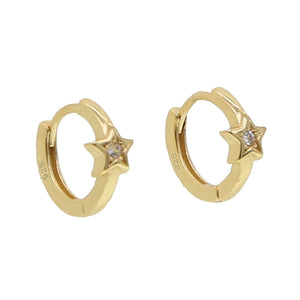 925 Silver Mini Hoop Earrings Star Band Huggie Small Hoop Jewelry Women