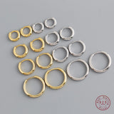 925 Sterling Silver Round Ear Buckle for Women Punk Unisex Earring