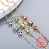 925 Silver Geometric Beads Bracelet for Women