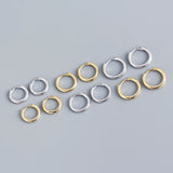 925 Silver Round Hoop Earrings Fine Jewelry 18k Punk Minimalist