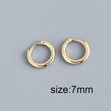 925 Silver Round Hoop Earrings Fine Jewelry 18k Punk Minimalist