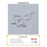 925 Silver Round Stud Earring Women Birthday Punk Fine Jewelry