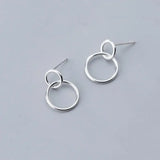 925 Silver Round Stud Earring Women Birthday Punk Fine Jewelry